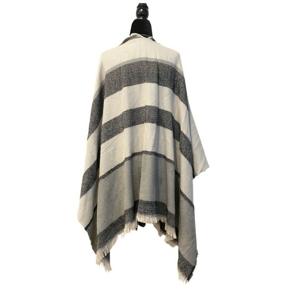 NWT K.I.T by EG Stripes Poncho Shawl Wrap One Size - Picture 2 of 2